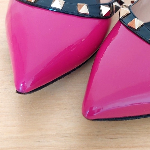 Valentino garavani rcokstud flats in Royal Fuchsia - Picture 8 of 12